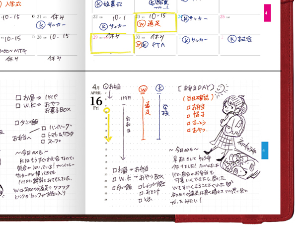 セパレートダイアリーの書き方例